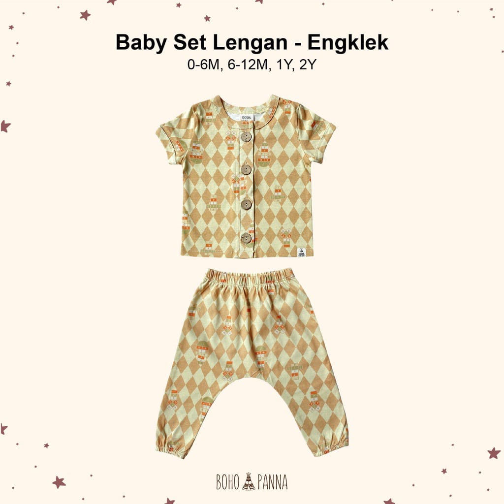 Bohopanna Baby Set Lengan Motif – Setelan Baju Anak Lengan Pendek Celana Panjang Premium Cotton Adem