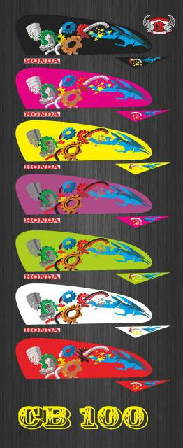 Stiker, striping variasi cb 100