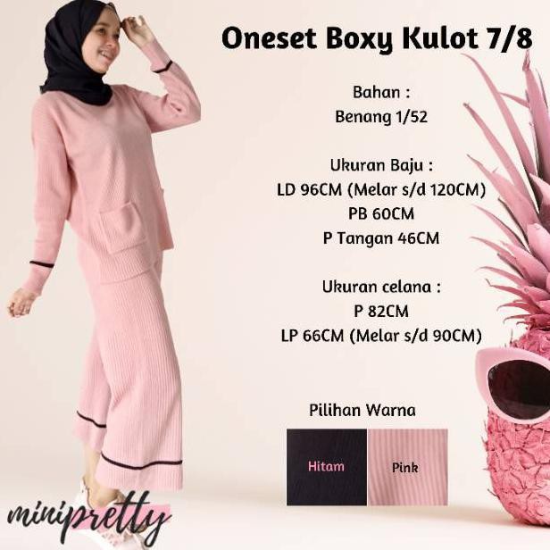 qts 41 Oneset Knit Boxy Kulot  7 8 Setelan Rajut  Celana  