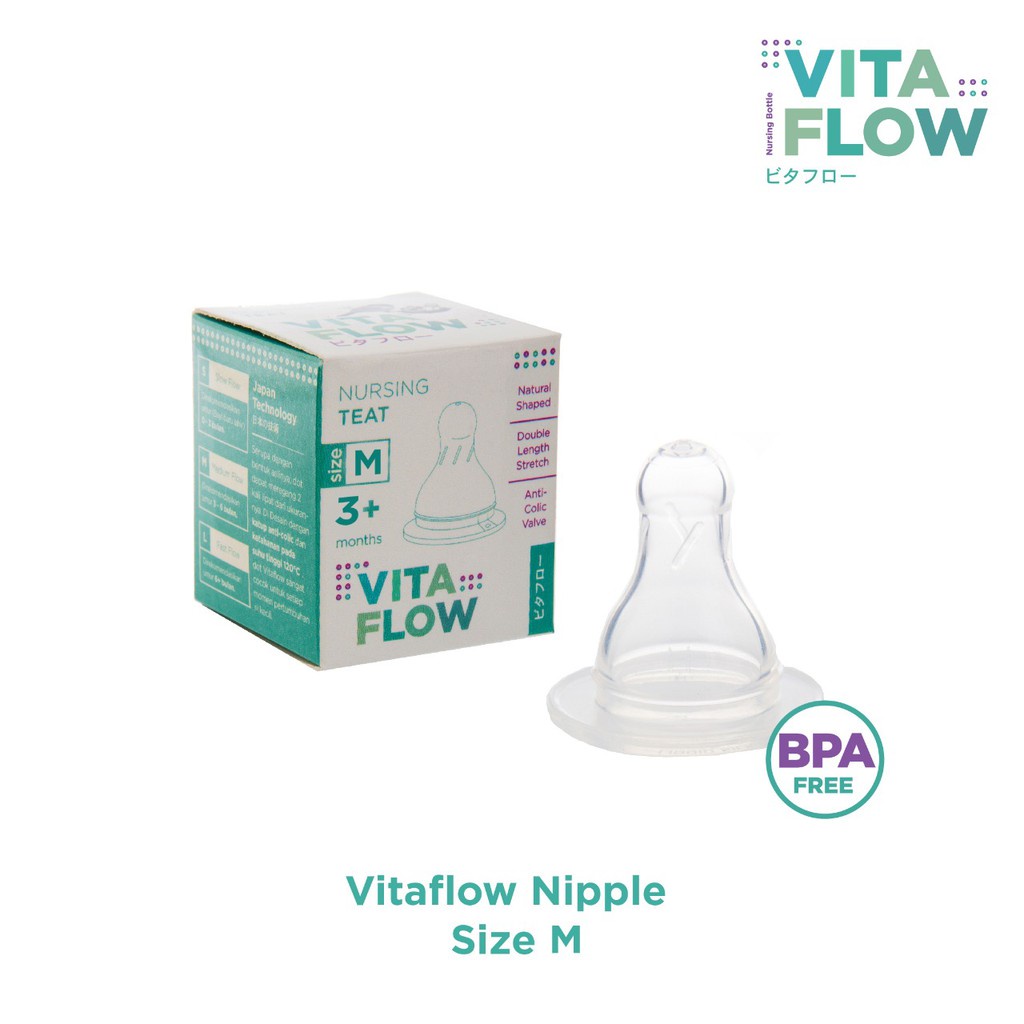 Vitaflow Sillicone Nipple Dot Anti Colic Size S,M,L