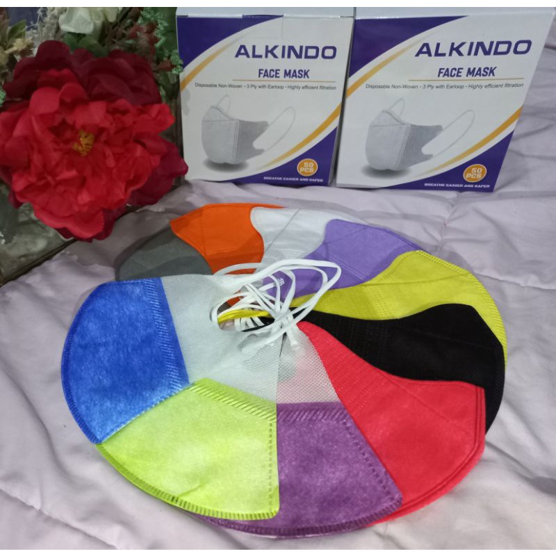 Masker Duckbill Alkindo Garis Mirip Dukcbill Sensi mix warna isi 10