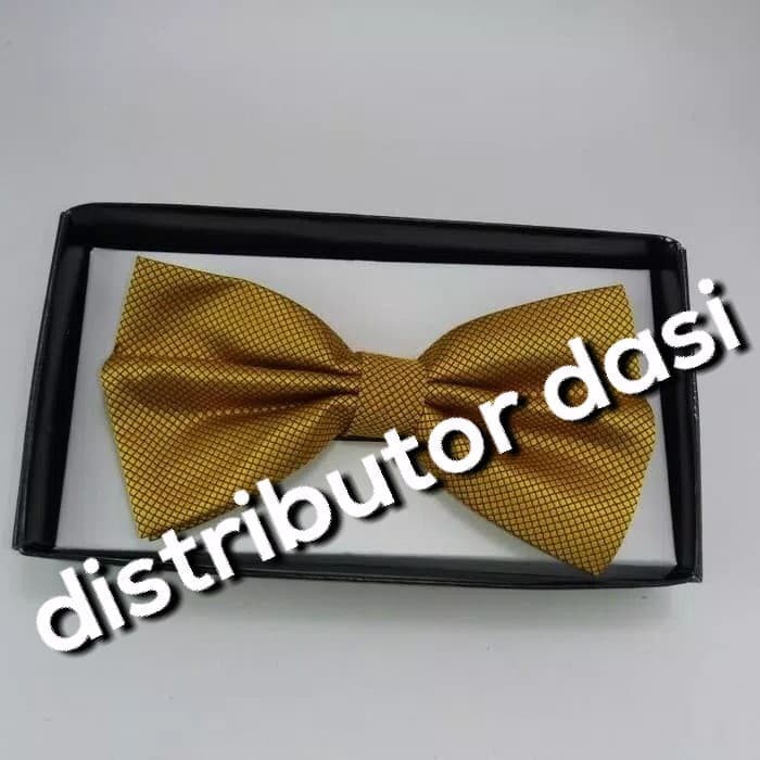 Dasi Kupu Kupu Bintik Warna Gold Grosir Distributor Dasi