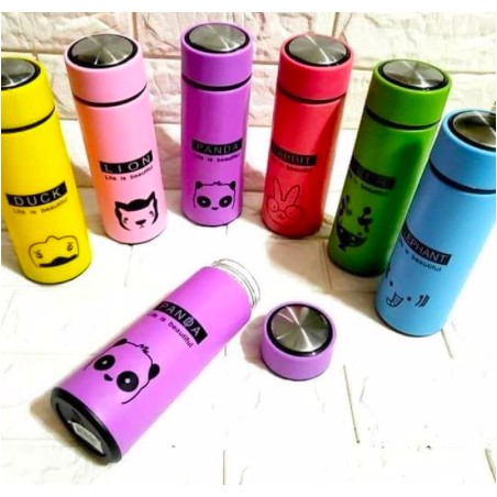 Botol KACA Termos GLASS karakter ANIMAL Kapasitas 450 ML / my bottle kaca unik gambar binatang / hewan lucu aneka warna / Jepalo shop Makassar-4