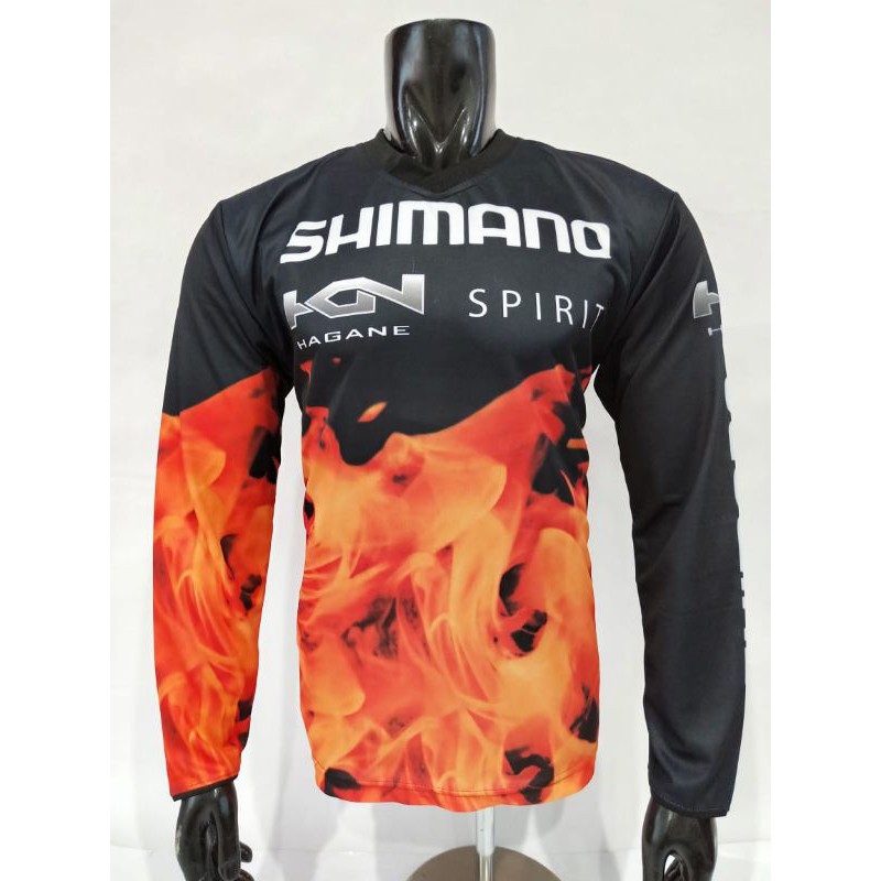 Jersey sepeda motor cros MTB Roadbike lengan panjang merah orange