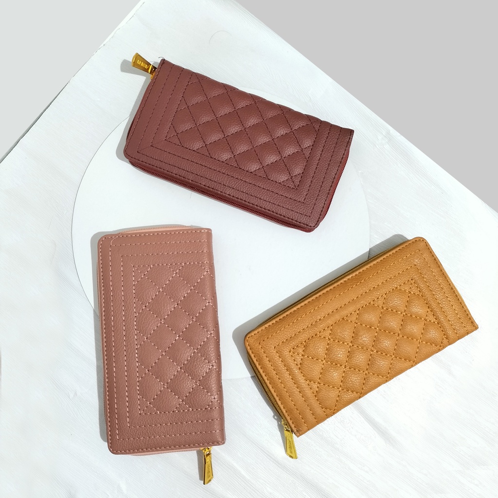 Dompet panjang wanita motif kulit sintetis tempat uang kartu hp