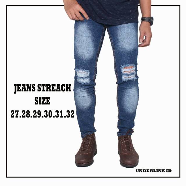 Skinny Celanajeans Celanapanjang Celanapria BH913 CELANA JEANS PRIA HITAM SLIMFIT SOBEK SOBEK COWOK