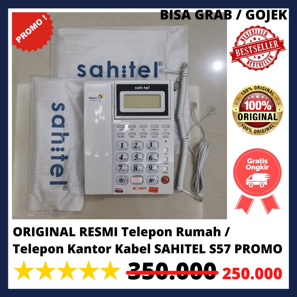 ORIGINAL RESMI Pesawat Telepon Rumah / Telepon Kantor Kabel SAHITEL S57 PROMO