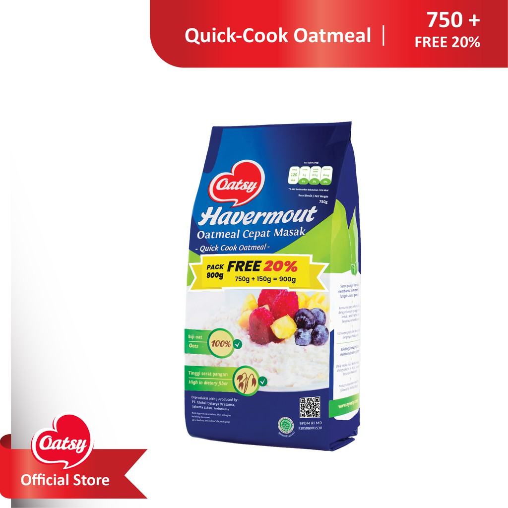 

OATSY Quick Cook Oatmeal 750gr Extra 20% - (Single Pack)