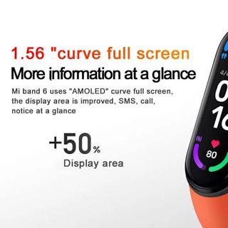 Xiaomi Mi Band 6 Original Smartwatch Global Version Miband 6 Layar AMOLED- BLACK