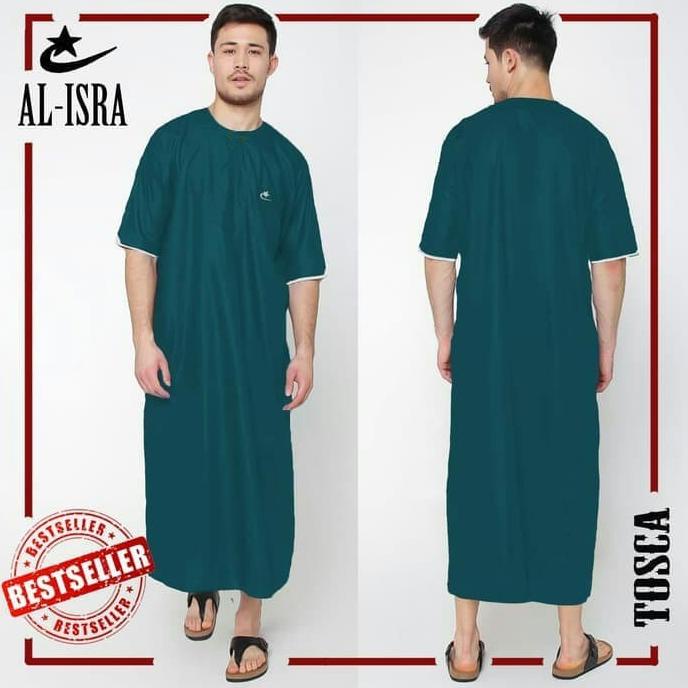 Jubah Arabi Al Isra Pria Muslim lengan pendek