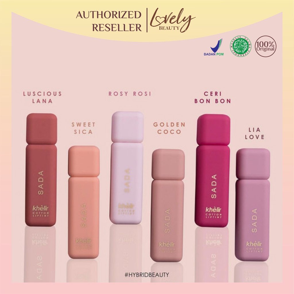 SADA Liptint Khelir Cotton Liptint | Liptint SADA | Liptint Ringan | Pewarna Bibir | Lipstik