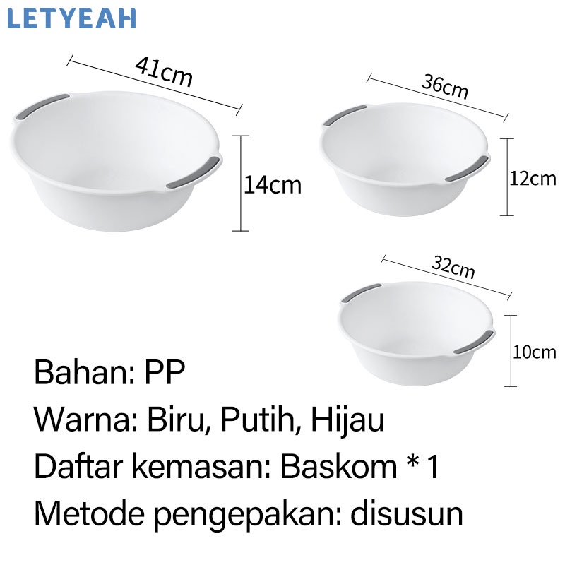 letyeah Baskom plastik serbaguna dan minimalist / basin bahan tebal