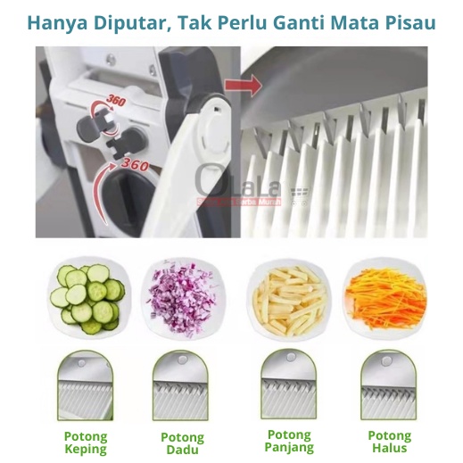 Pemotong Sayur Multifungsi Serbaguna Multifunctional Vegetable Cutter OLL-8815