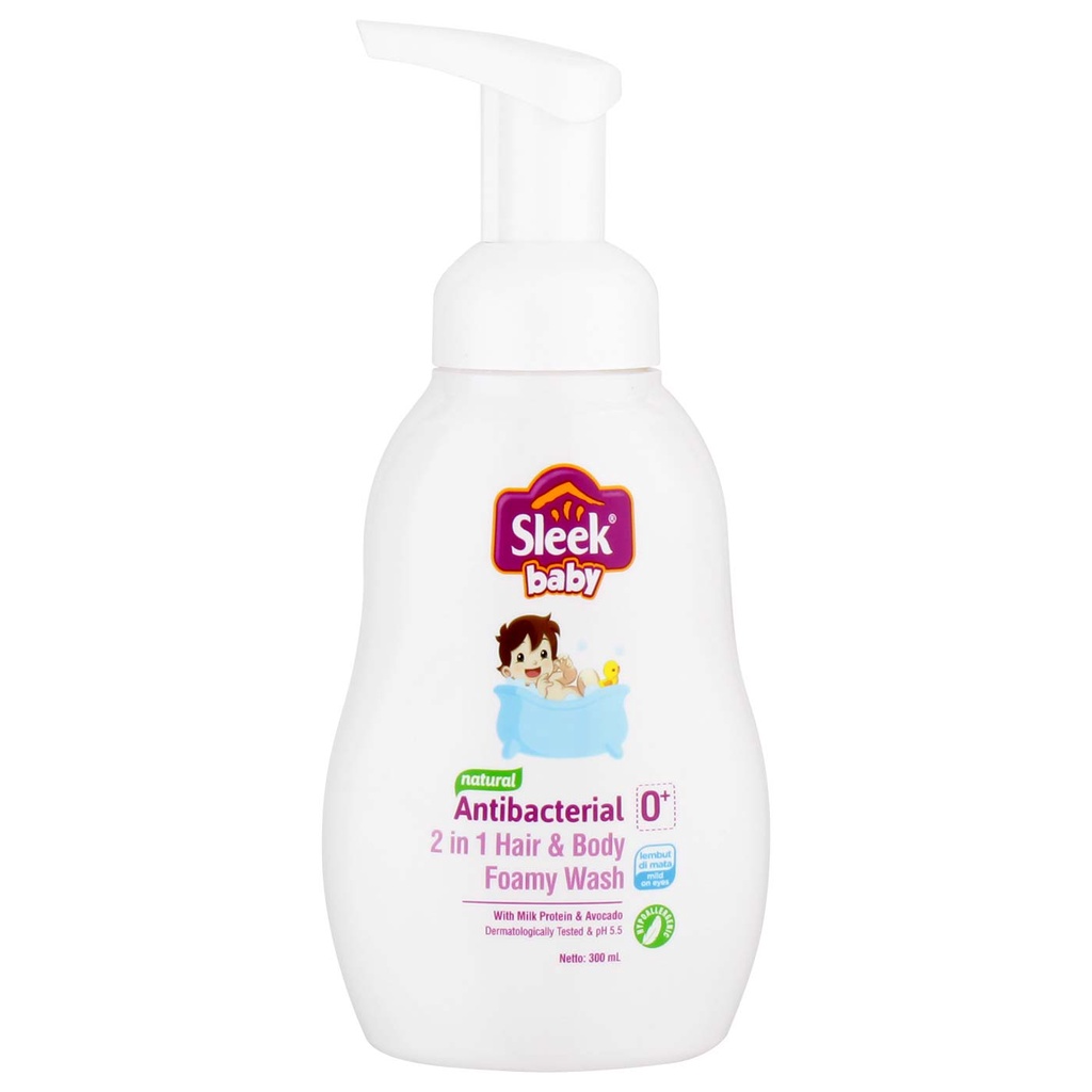 SLEEK BABY 2IN1 HAIR BODY FOAMY WAS 300ML BOTOL