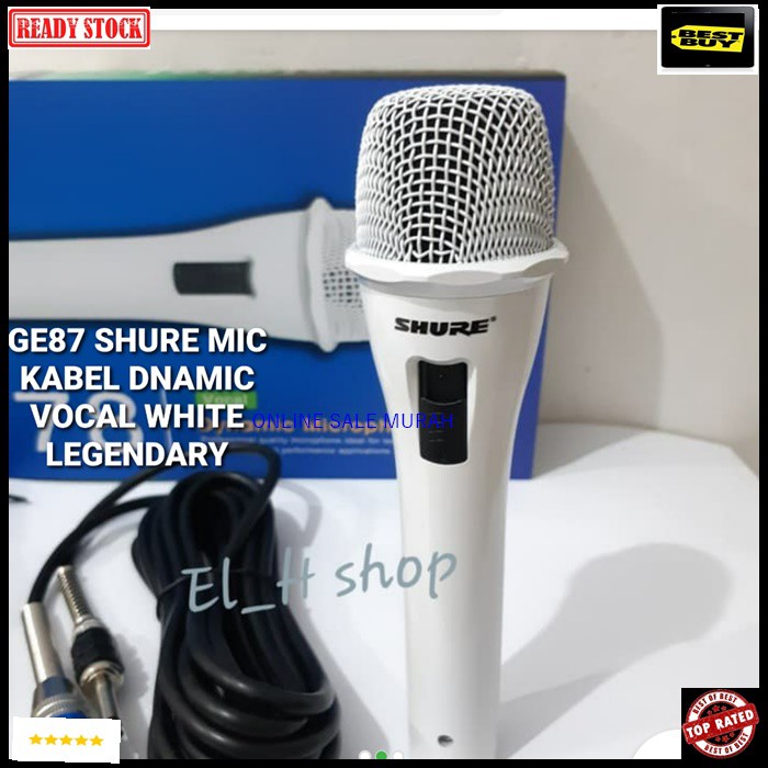 G87 SHURE legendary Mic kabel Microphone cable mik karaoke vocal vokal audio sound system pengeras suara pro profesional mikrophone dynamic legendaris white putih musik G87   BISA SEGALA JENIS AUDIO SYSTEM  TERBUAT DARI BESI METAL  Langsung nyala tanpa ba