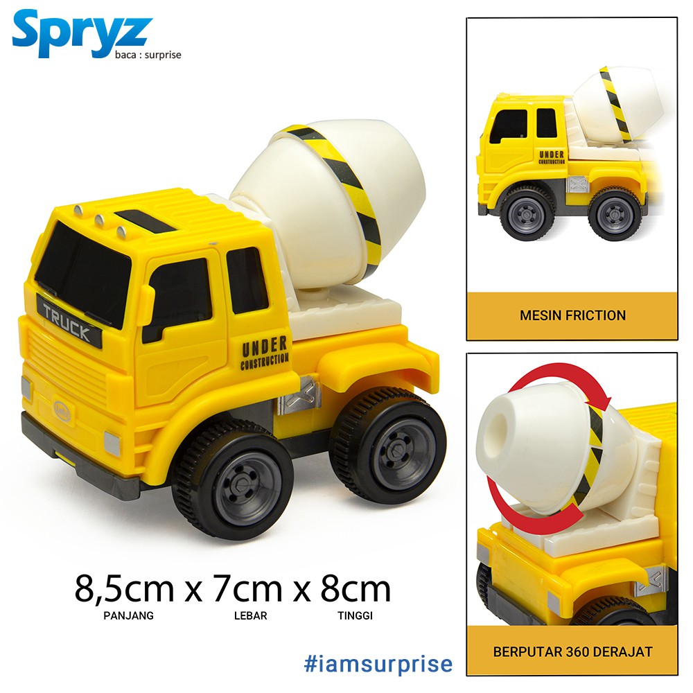 Spryz Citysquad 1:48 Mainan Truk Friction