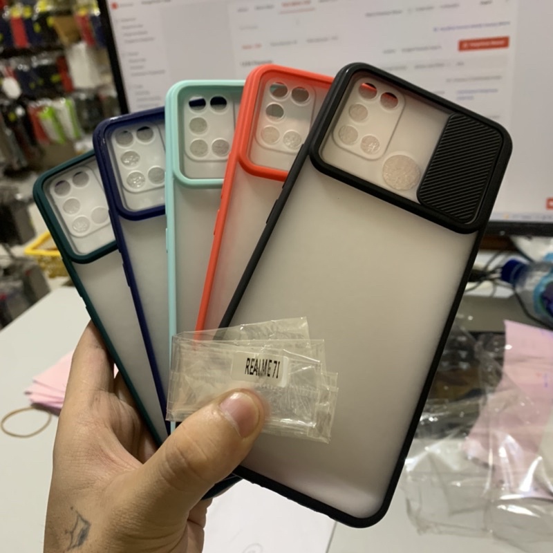 Slide Case Realme 7i C17 - Softcase Hard Sleding Protection Camera - UA