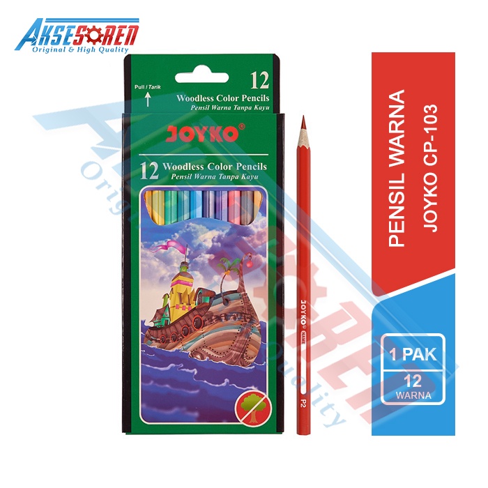 

Pensil Warna Joyko [CP-103/12 pcs] / Alat Tulis Gambar Pencil Colour [1 Pack]
