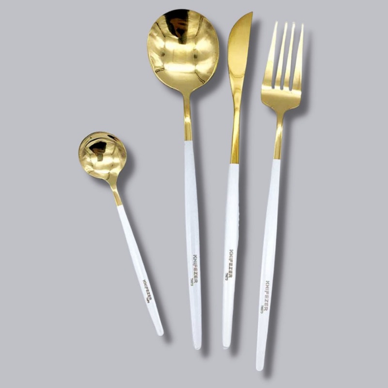 Perlengkapan Makan Set Sendok Garpu Pisau 24 Pcs Portable Stainless