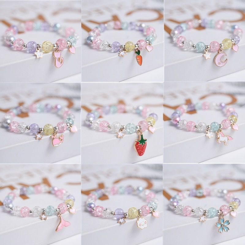 Gelang Unicorn Pearl Anak Premium Korea Pink Kado Pink Lucu Ulang Tahun Perempuan