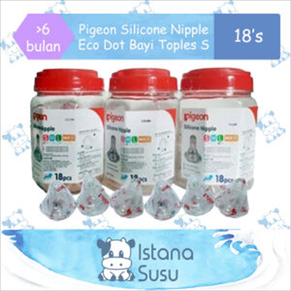 Pigeon Silicone Nipple Eco Dot Bayi Toples S isi 18