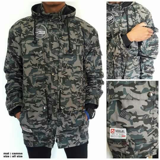 Jaket parka pria loreng keren original
