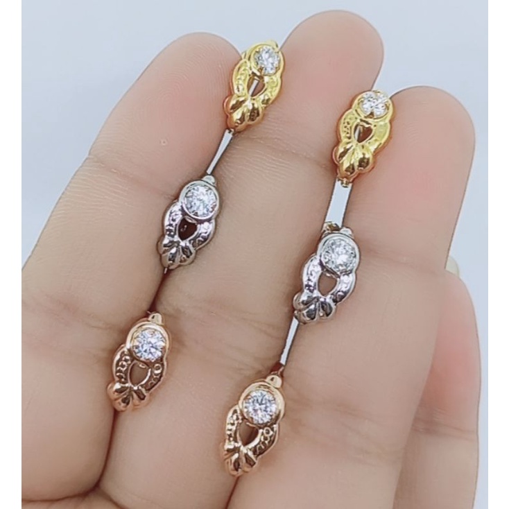 anting jepit perak asli lapis emas/anting jepit mp1 ukir/anting jepit asli silver 925