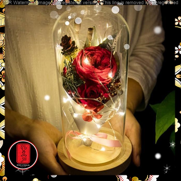 Bunga Mawar Lampu LED Dekorasi Beauty and The Beast Rose