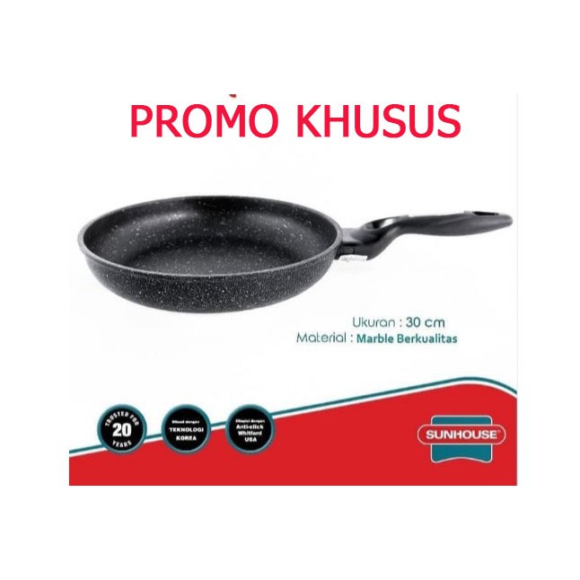 Penggorengan SUNHOUSE SBDS30  Anti Lengket Hitam 30 cm GRANIT Sunhouse