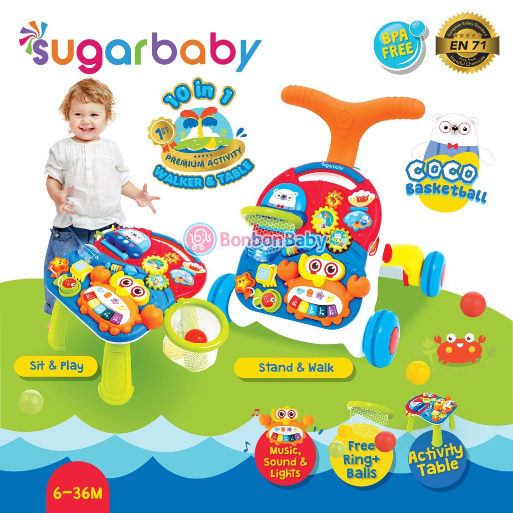 Baby Push Walker Sugar Baby 10in1 Multifungsi walker