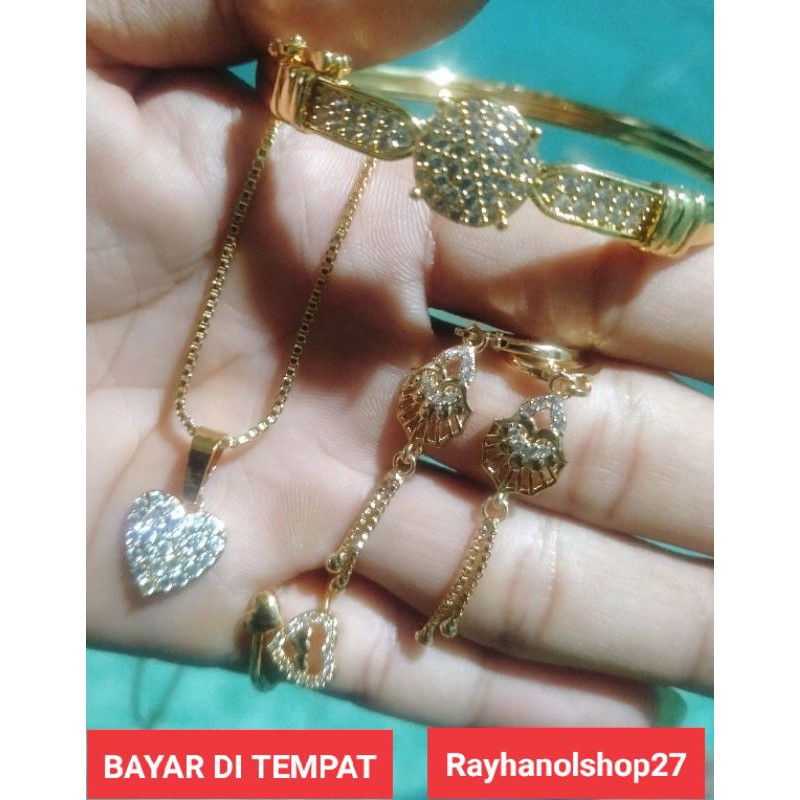 XUPING SET PERHIASAN WANITA DEWASA LENGKAP LAPIS EMAS 24 K GOLD RO-27