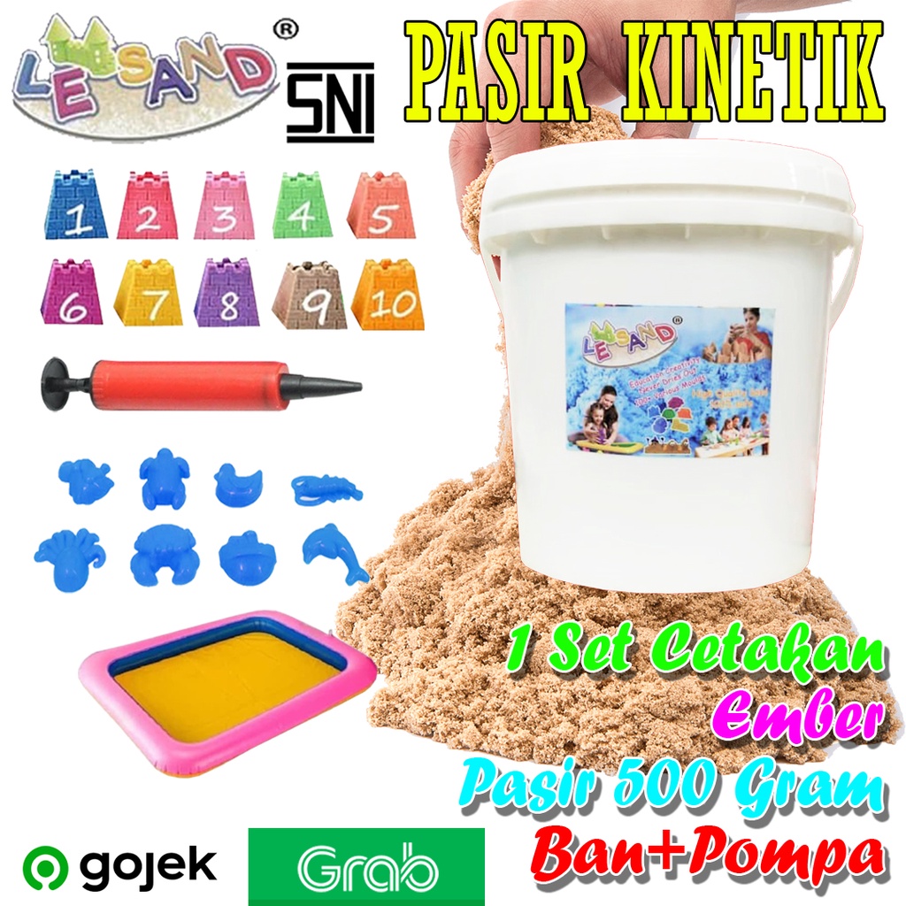 Pasir Mainan Anak Paket Ember 500 gram Cetakan