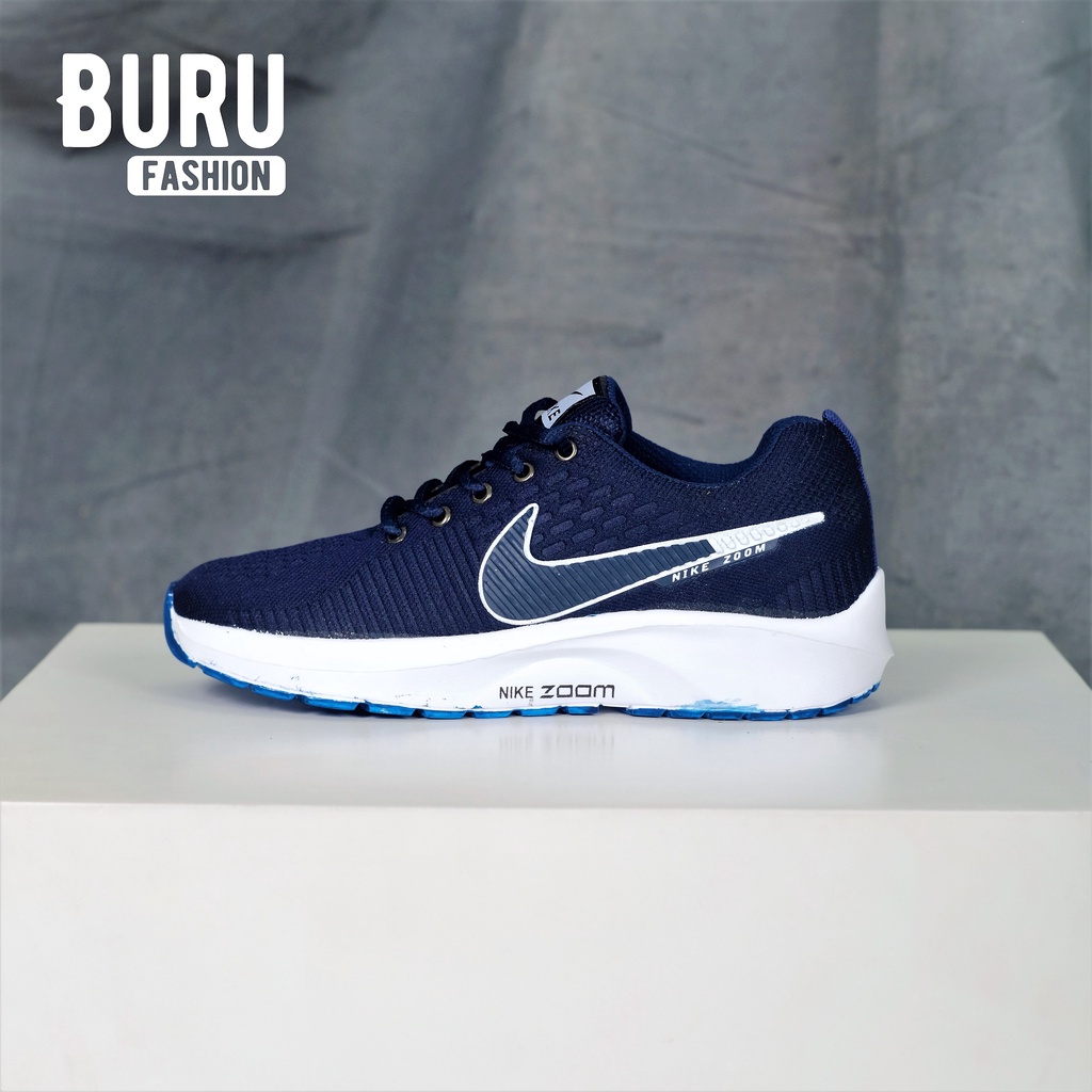 Sepatu sneakers Pria wanita sepatu NK Zoom sepatu olahraga sepatu fashion TD-Biru Navy