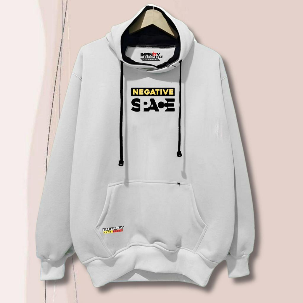Hoodie Pria Distro List NEGATIVE SPACE Original Bandung Warna Putih Hoodie Wanita Korean Style 2022 