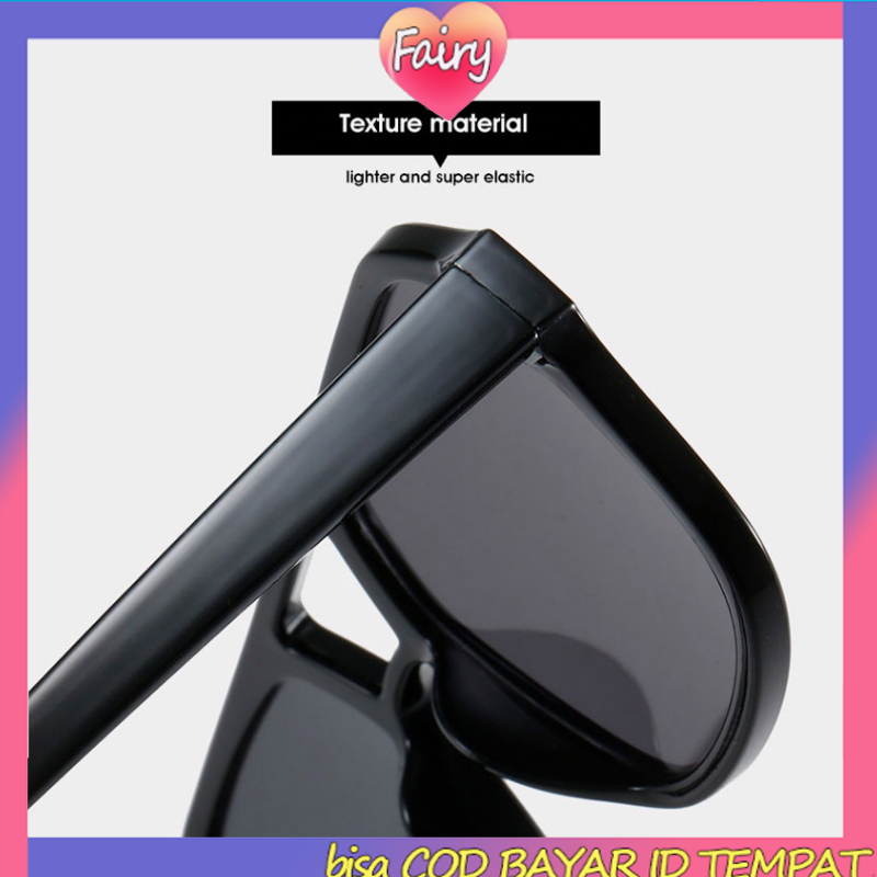 COD✨ Kacamata Hitam Korea Wanita Kacamata Leopard Aviator Retro Klasik Frame Besar Anti Radiasi Lensa UV Untuk F