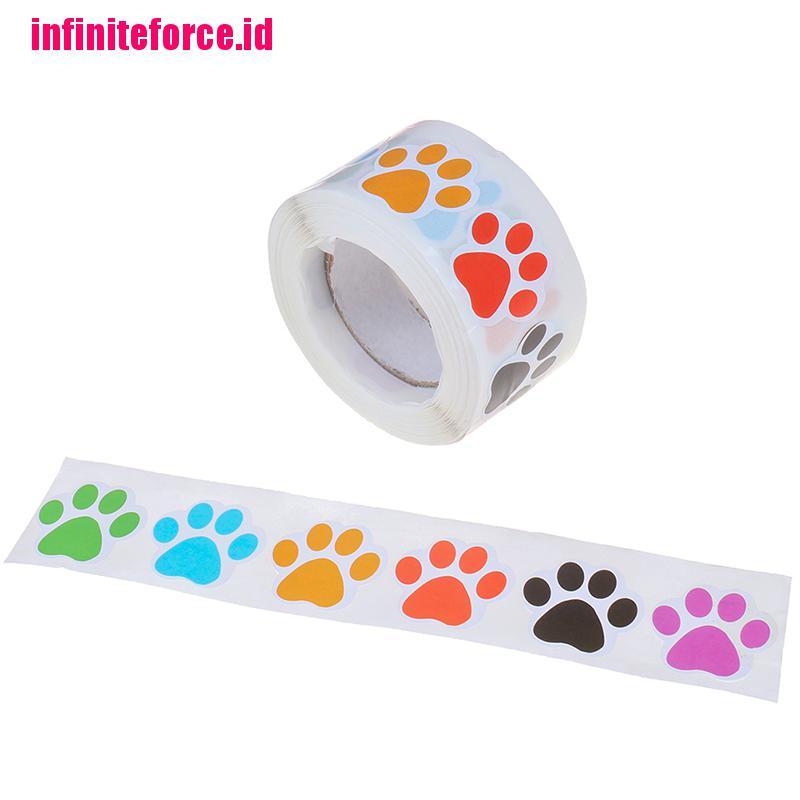 500pcs Colorful Paw Print Stickers Dog cat Paw Labels Stickers reward sticker