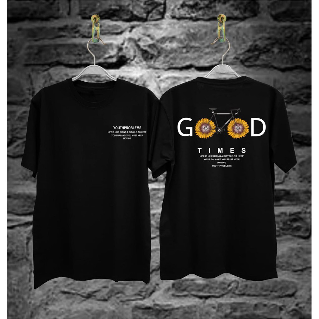 Kaos murah Kaos distro murah baju  distro pria t-shirt murah combed30s good time kembang