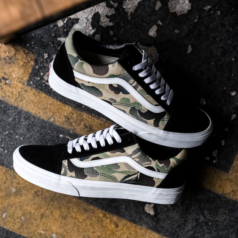 Vans Oldskool X Bape Exclusive Custome Camo Black White Original 100% Guarantee BNIB