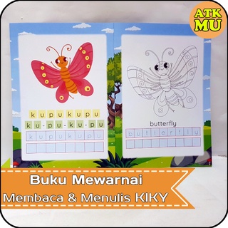 Jual Buku Mewarnai Belajar Membaca & Menulis 4D KIKY | Shopee Indonesia