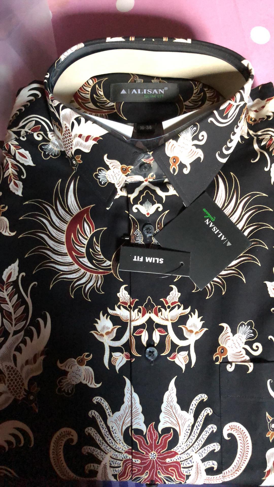 Alisan Slimfit Corak Banyak Warna Tangan Panjang - Kemeja Pria