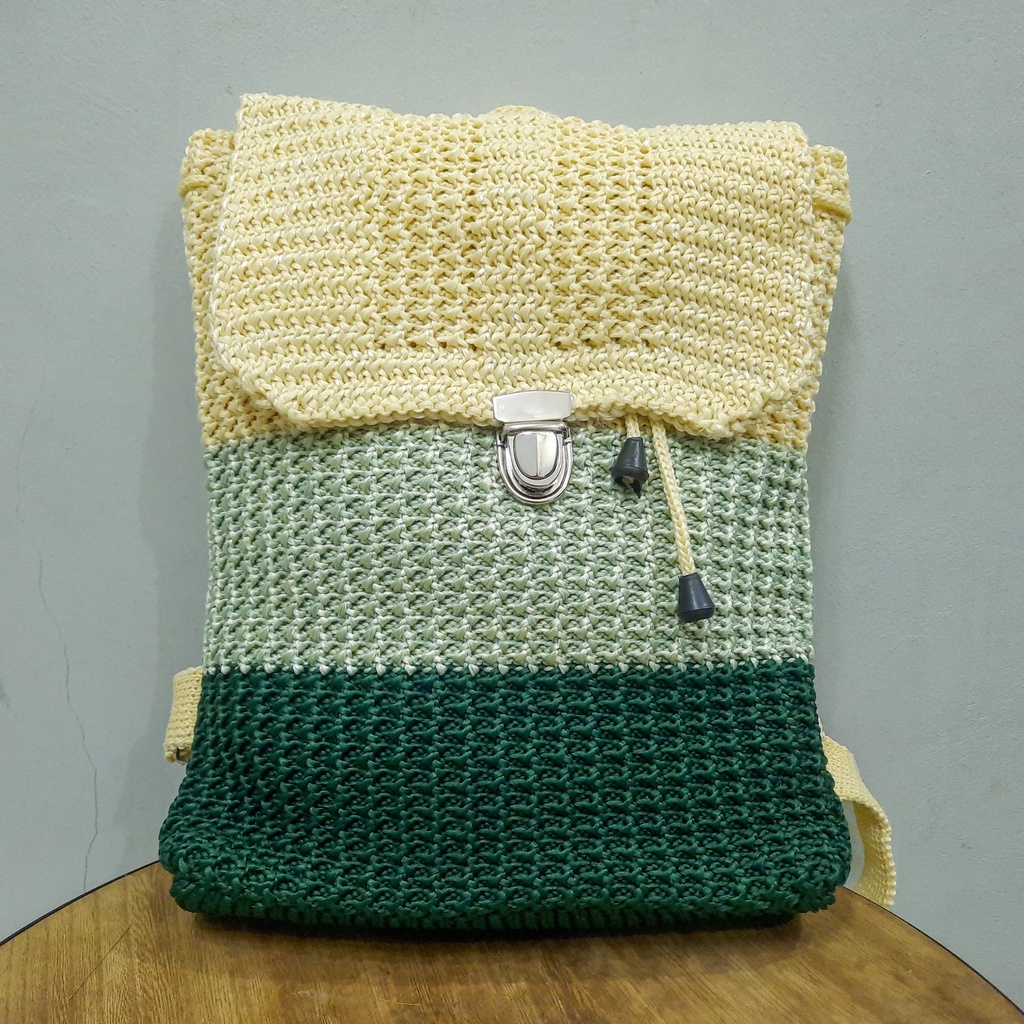 Tas Ransel Rajut Blaster - SenjabyAtsa-Ktg Mint Hijau