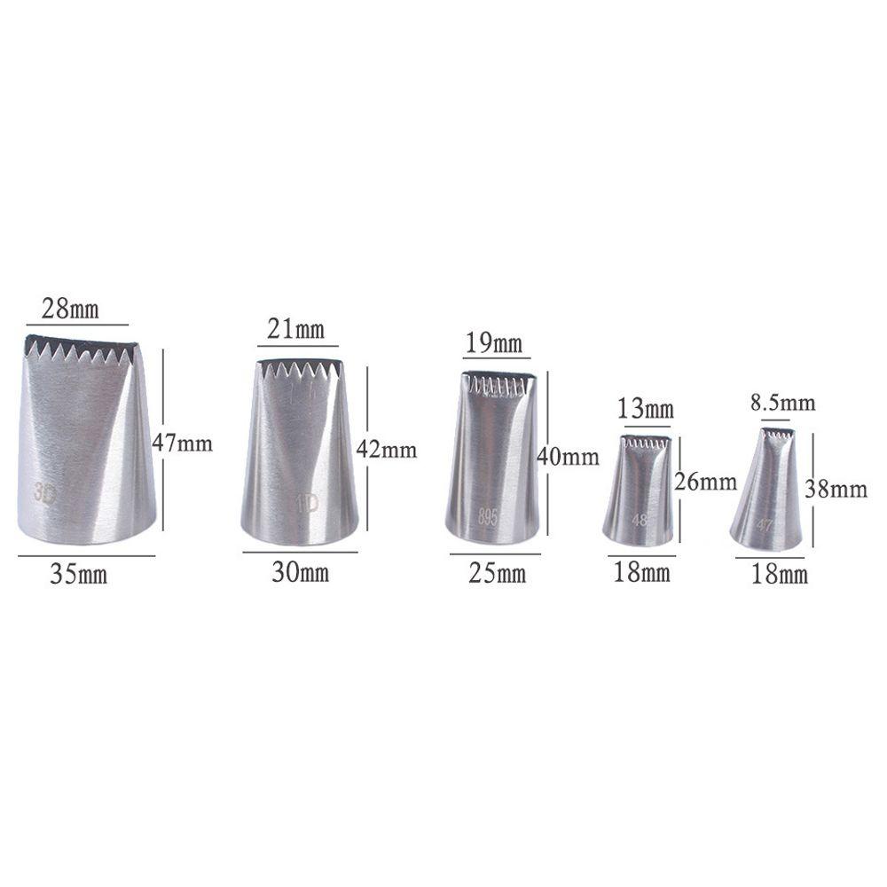 Suyo 5PCS / SET Spuit Piping Icing Bahan Stainless Steel Untuk Dekorasi Kue