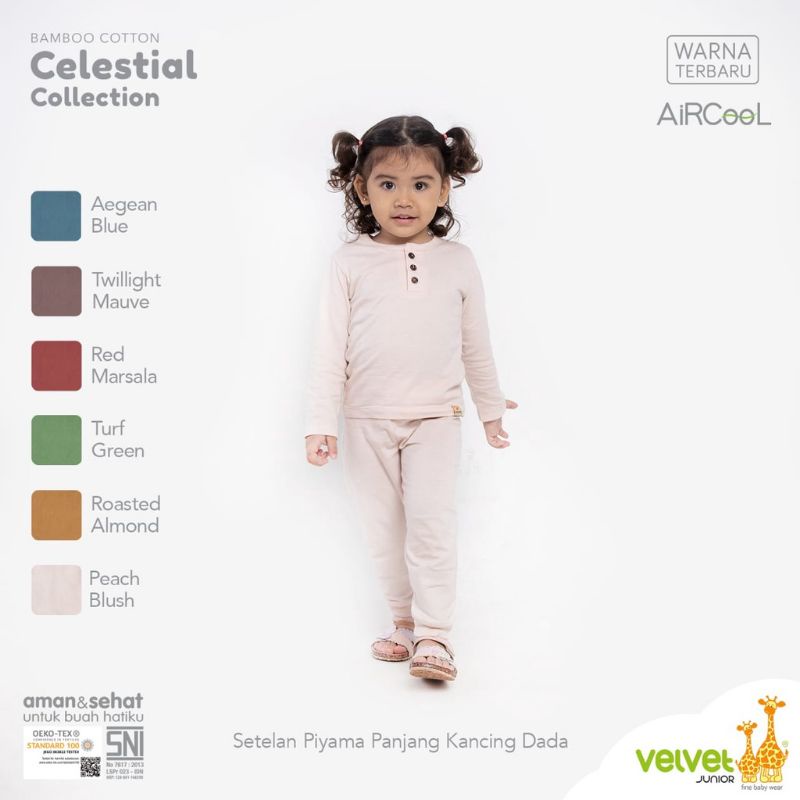 Velvet Junior - Bamboo Celestial - Piyama Setelan Panjang Kancing Dada