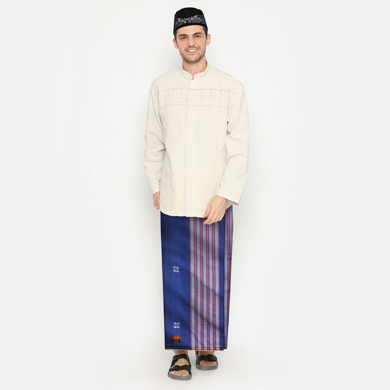 Sarung ATLAS Premium 770 Songket Biru Orange 01
