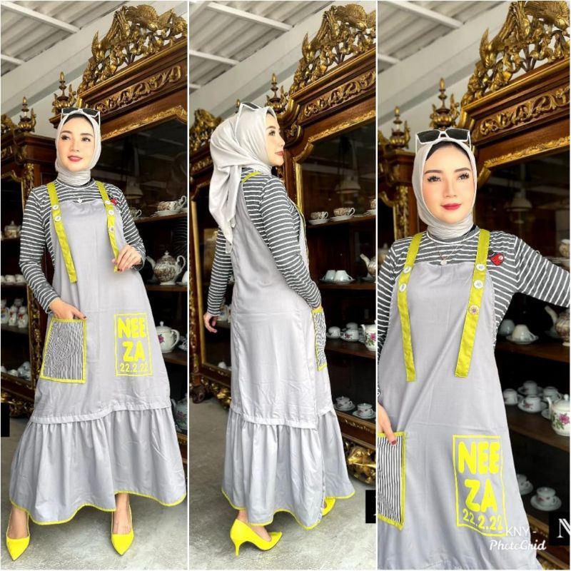 SALE set dress overall sharqiyyah by neeza original