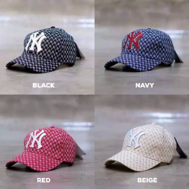 Topi MLB Korea Monogram Adjustable Cap New York Yankees Original Brand