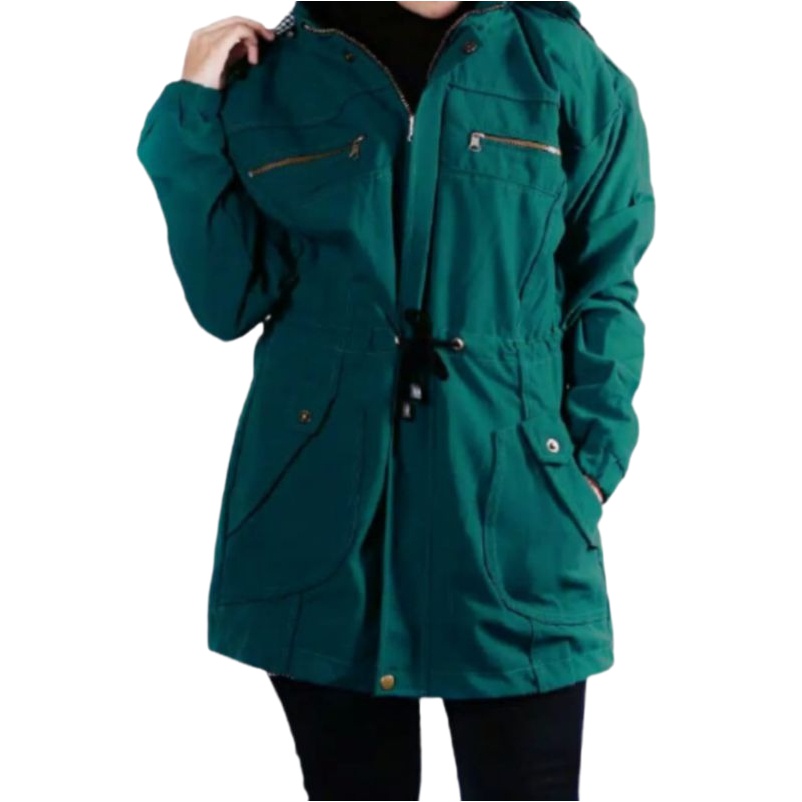 Jaket Parka Cewek Korean Style Jumbo Bolak Balik Baby Canvas Terbaru Mantel Musim Dingin
