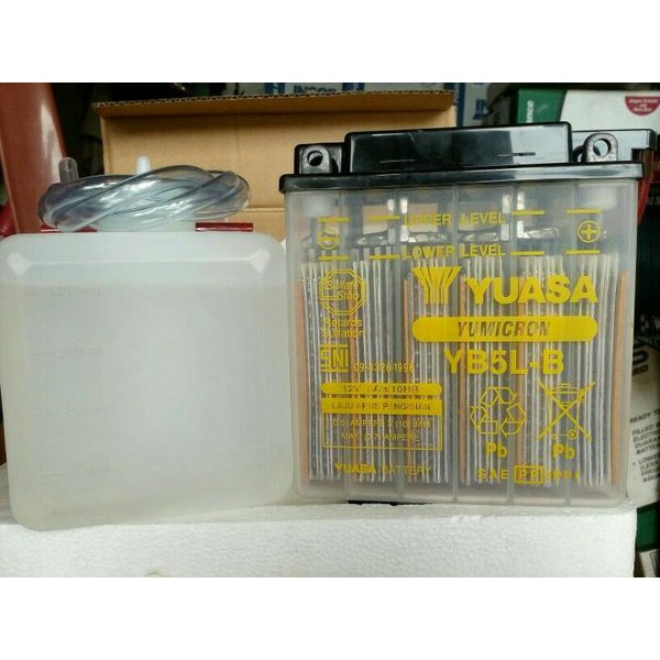 Aki motor Yamaha Vega ZR Yuasa YB5L-B aki basah