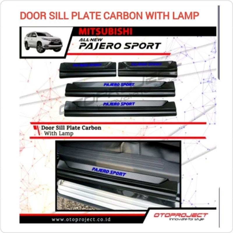 Siĺl Plate Samping Pajero New Stanles Carbon With Lamp