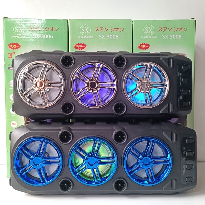 [BAYAR DI TEMPAT] SPEAKER BLUETOOTH PORTABLE MEREK SHUANGXIONG SX-3006 GRATIS MICROPHONE UNTUK KARAOKE
